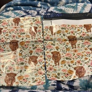 10 boho cow poly mailers